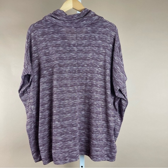 LOFT Lounge XS/Small Boxy Flowy Oversized Cowl Neck Purple Pullover Sweater - Picture 2 of 5